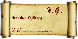 Hruska György névjegykártya